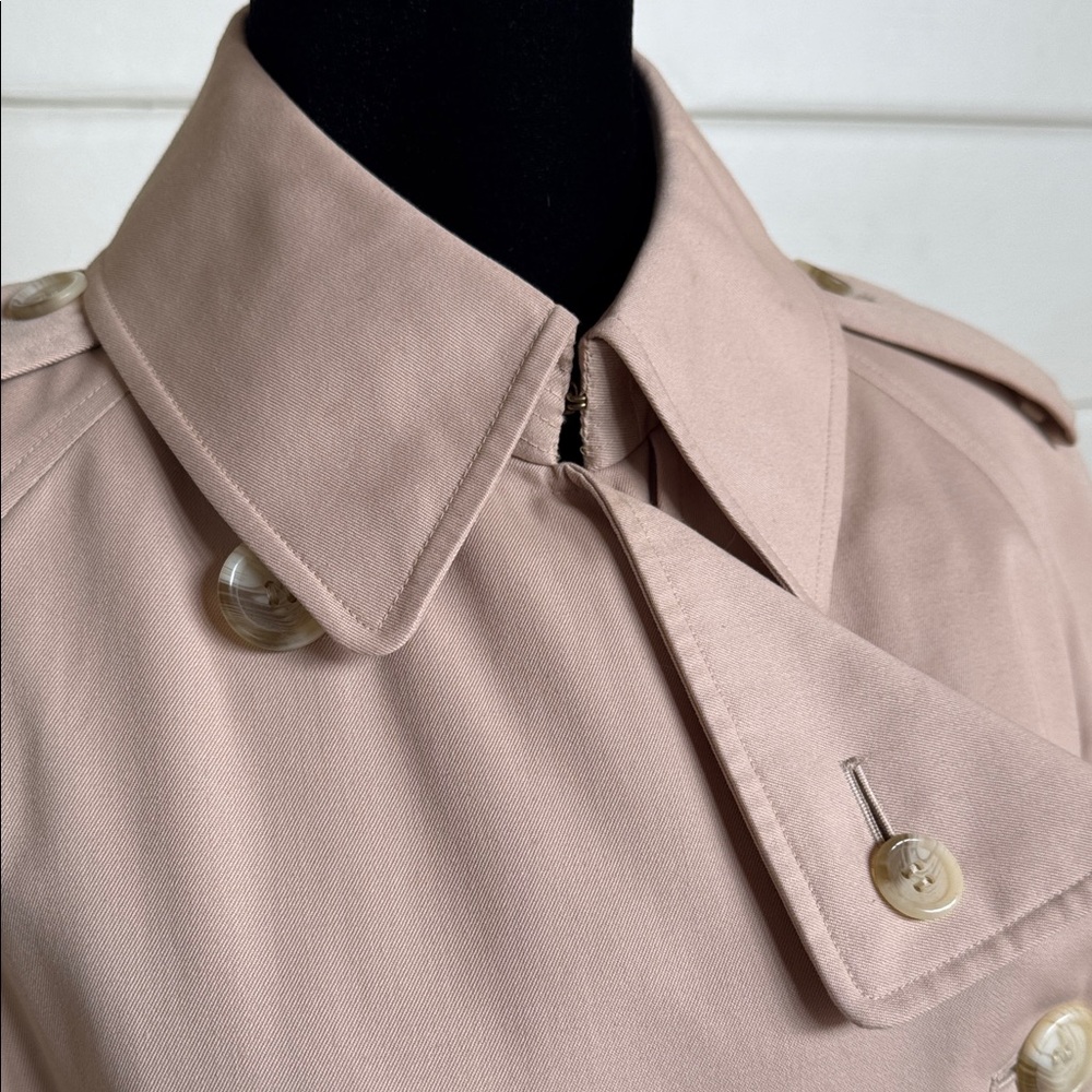 Burberry’s Waterloo Harataige Classic Vintage Beige Trench Coat Women’s 42 long - Picture 7 of 16